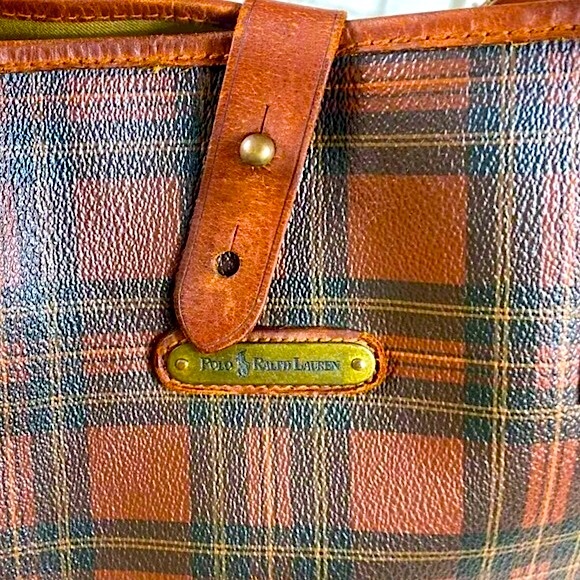 RALPH LAUREN Tartan Plaid Black Watch Oversized Camp School Diaper Bag Shopper - Picture 3 of 12